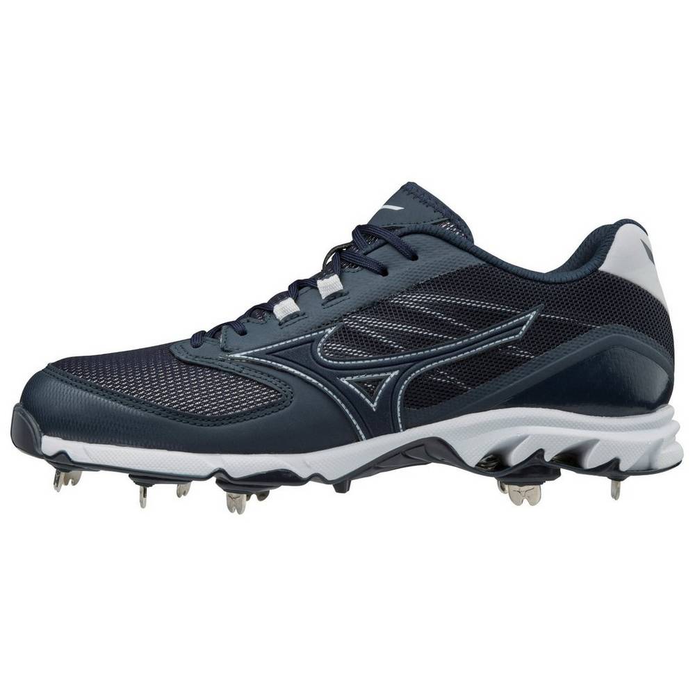 Mizuno 9-Spike Dominant 2 Kısa Metal - Erkek Beyzbol Ayakkabısı - Lacivert/Beyaz Türkiye (NGVWRE-916